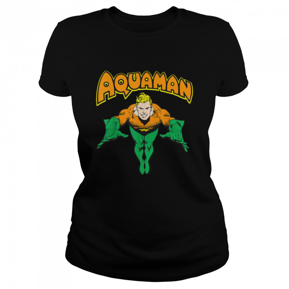 DC Comics Aquaman Vintage Portrait Logo T- B08JRPSR2L Classic Women's T-shirt