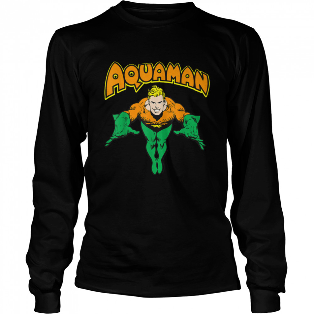 DC Comics Aquaman Vintage Portrait Logo T- B08JRPSR2L Long Sleeved T-shirt