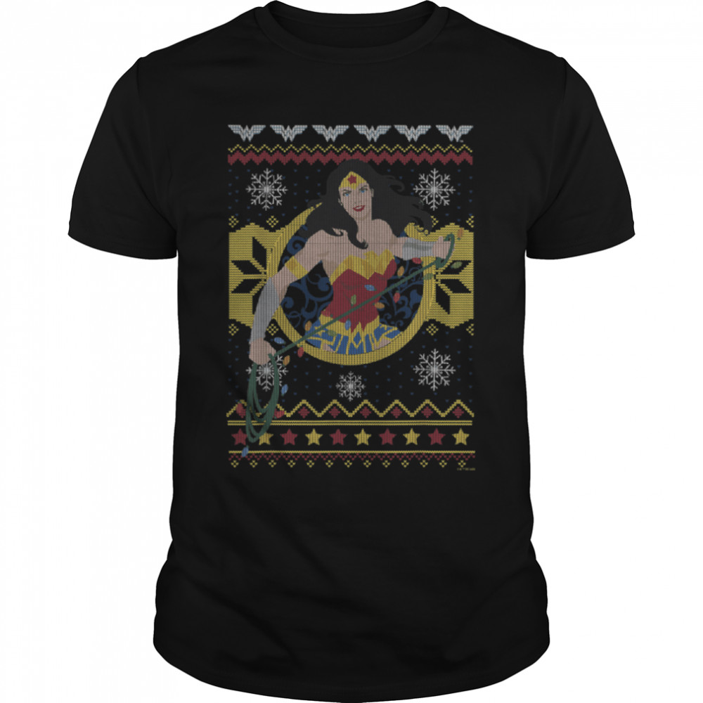 DC Comics Christmas Wonder Woman Ugly Sweater T-Shirt B0BCDP7LG7