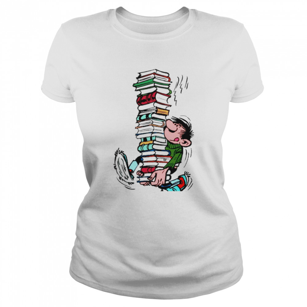 Gaston Lagaffe With Books shirt Classic Women's T-shirt