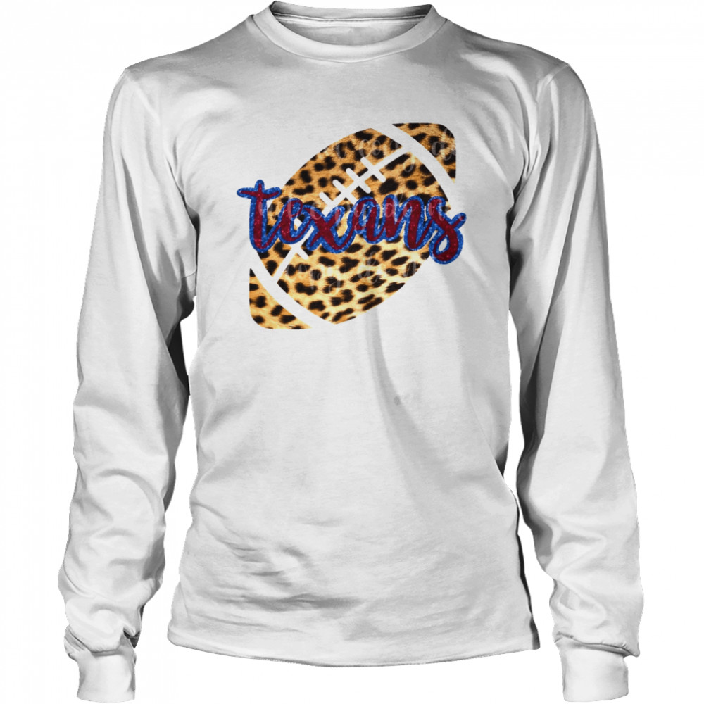 Houston Texans Cheetah Football Nfl Football shirt Long Sleeved T-shirt