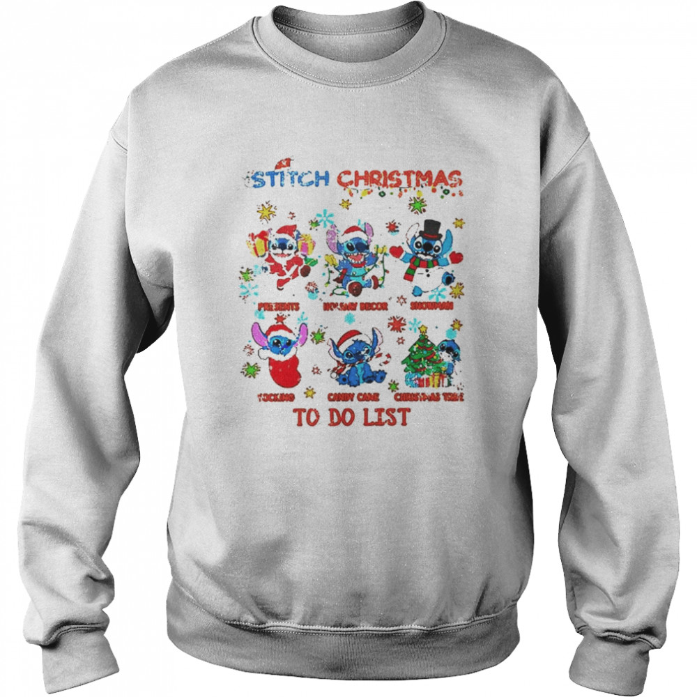 Stitch christmas to do list shirt Unisex Sweatshirt