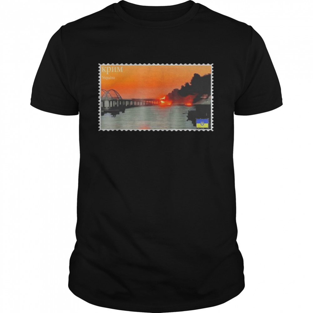 crimean Bridge Ukraine Bridge Peninsula Stamp T-Shirt