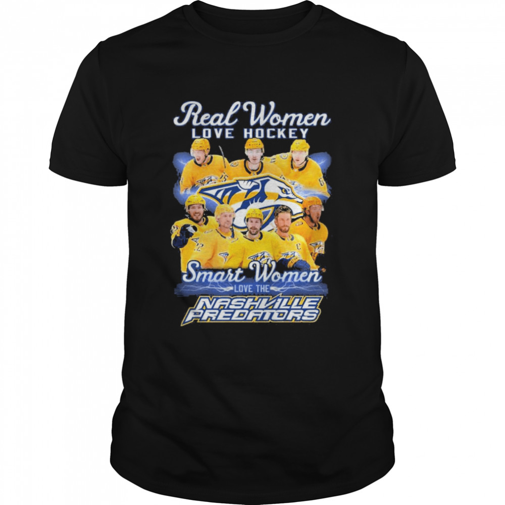real Women love Hockey smart Women love the Nashville Predators 2022 signatures shirt Classic Men's T-shirt