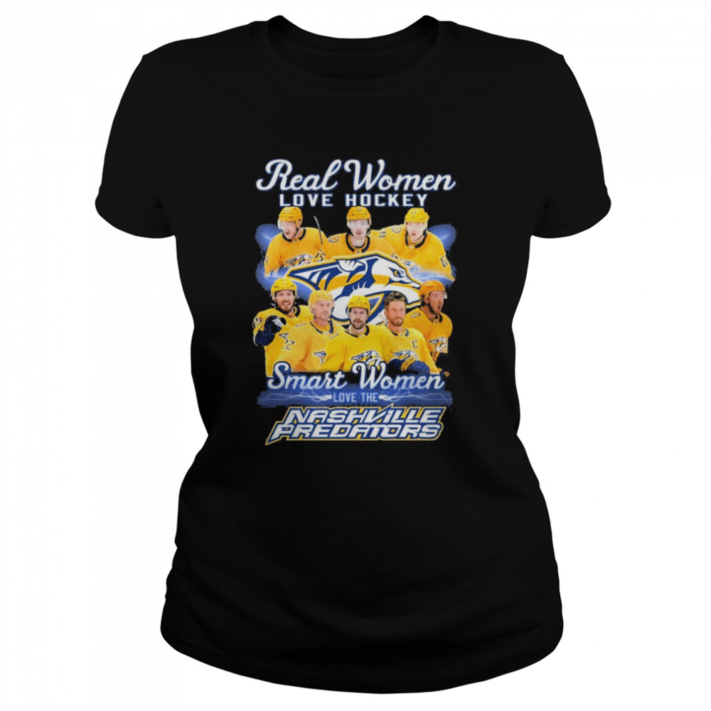 real Women love Hockey smart Women love the Nashville Predators 2022 signatures shirt Classic Women's T-shirt