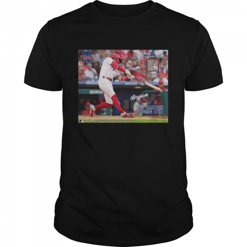 Philadelphia phillies bryson stott 1st career home run game-used shirt
