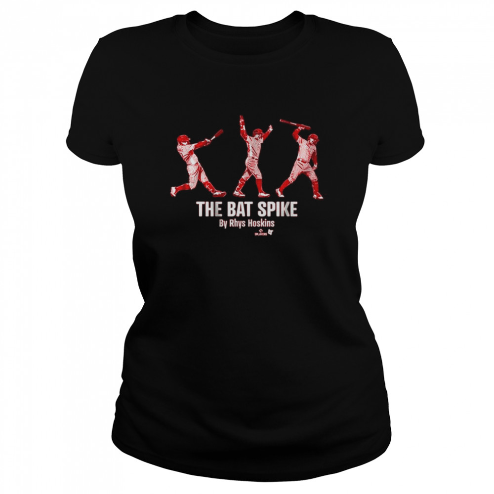 Rhys Hoskins: The Bat Spike, Women's V-Neck T-Shirt / Small - MLB - Sports Fan Gear | breakingt