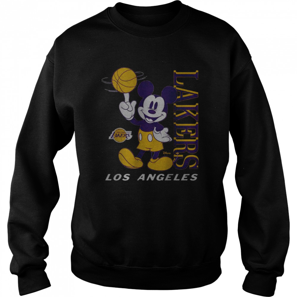 Los Angeles Lakers Junk Food Disney Mickey Mouse Baller T-Shirt Gold Yellow