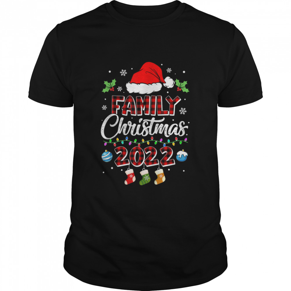 Family Christmas 2022 Buffalo Plaid Red Santa Xmas Pajamas T-Shirt