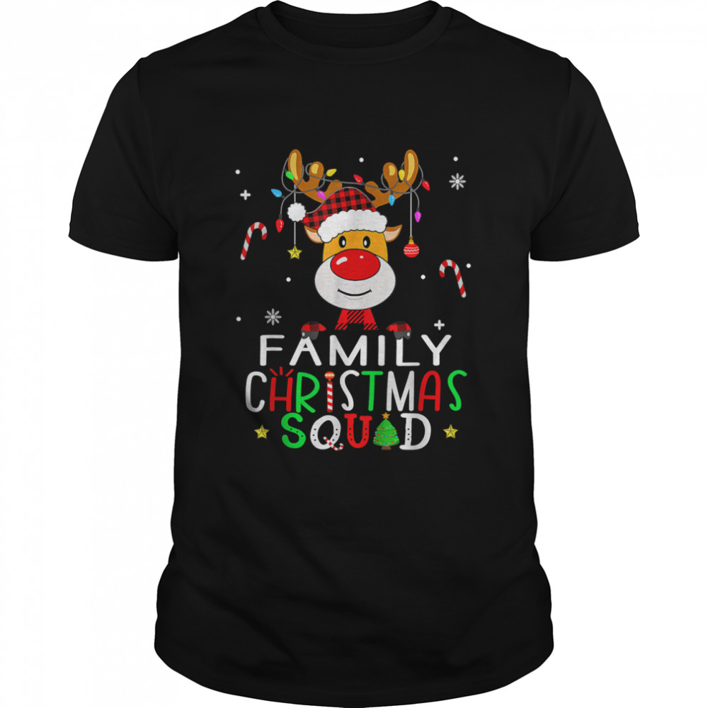 family christmas reindeer squad 2022 team pajama Xmas T-Shirt