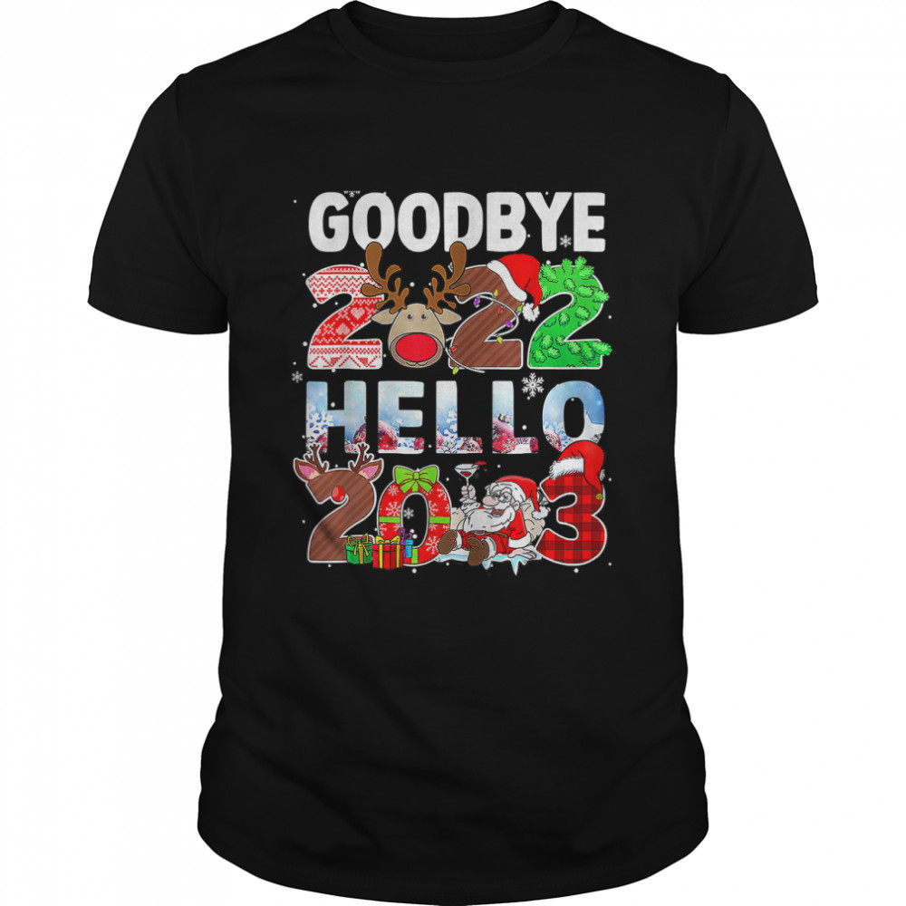Goodbye 2022 Hello 2023 Cute Christmas Tee T-Shirt