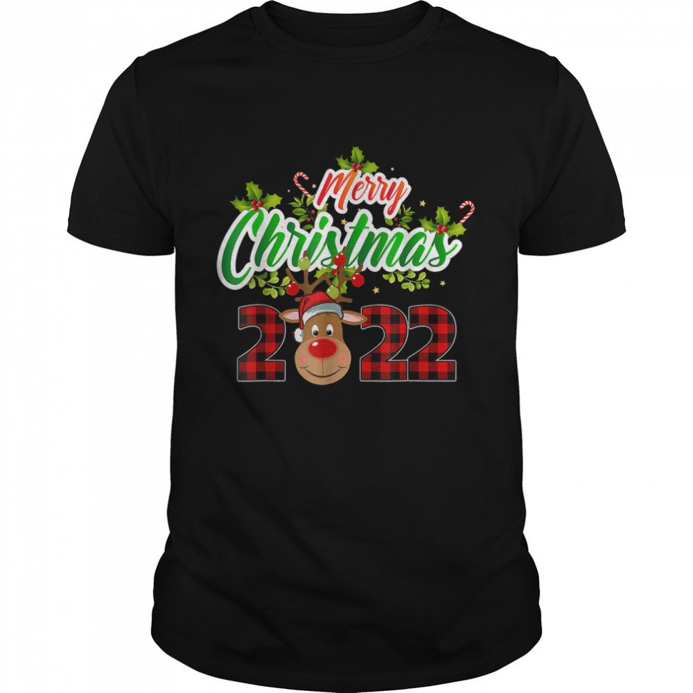 Reindeer Merry Christmas 2022 Santa Matching Family Pajama T-Shirt