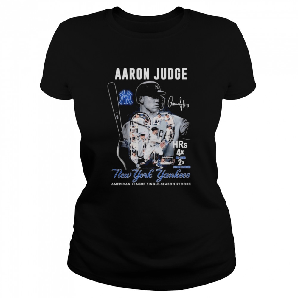 Aaron Judge The judge has spoken single season AL home run record signature  t-shirt, hoodie, sweater and long sleeve