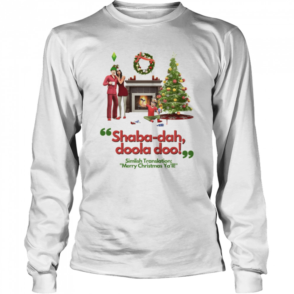 A Sims Simlish Christmas Scene shirt Long Sleeved T-shirt