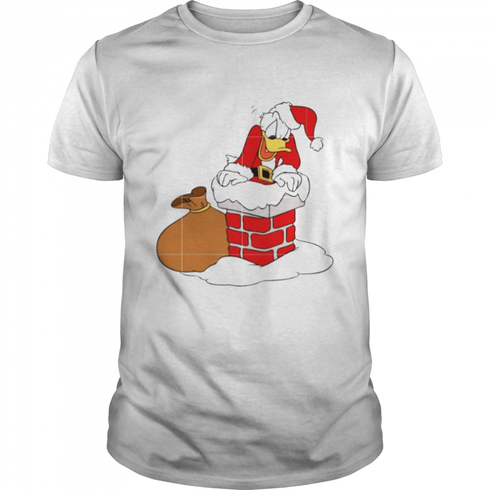 Santa Donald Duck Snow Lights Mickey & Friends Holiday Kid Christmas shirt