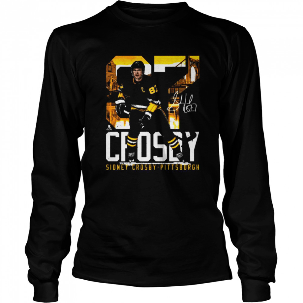 Sidney Crosby Pittsburgh Landmark signature shirt Long Sleeved T-shirt
