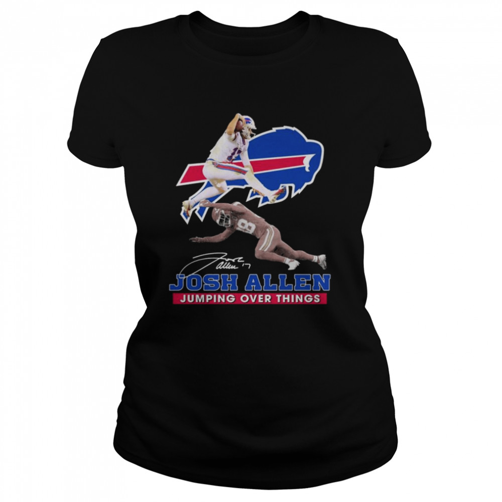Buffalo Bills Josh Allen Jumping over things signature shirt Classic Women's T-shirt