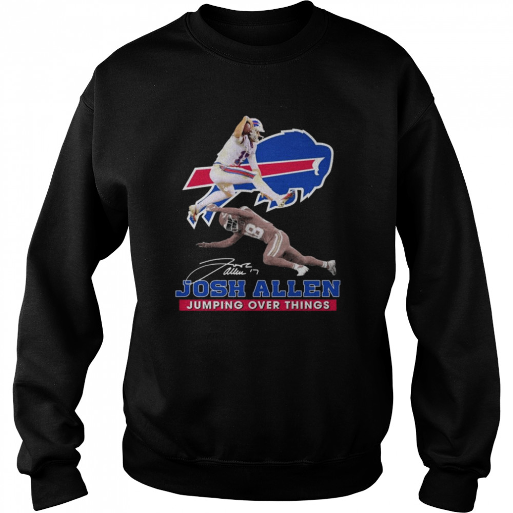 Buffalo Bills Josh Allen Jumping over things signature shirt Unisex Sweatshirt