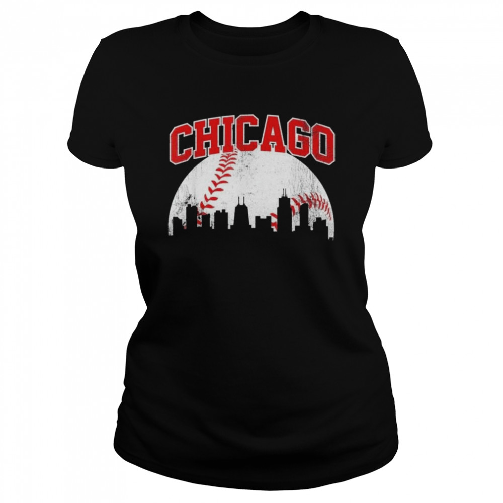 Chicago Baseball Skyline City Gameday Retro Vintage USA Vintage 2022 Classic Women's T-shirt