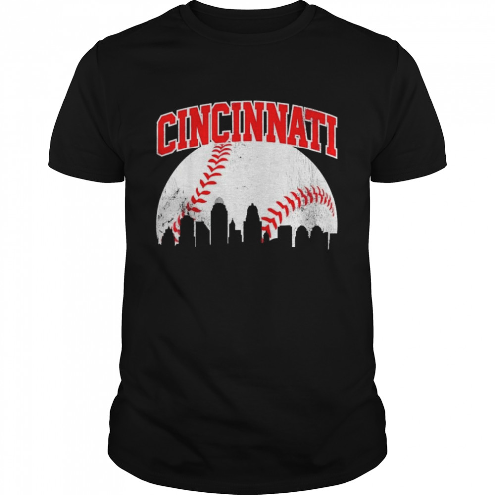 Cincinnati Baseball Skyline City Gameday Retro Vintage USA Vintage 2022 Classic Men's T-shirt