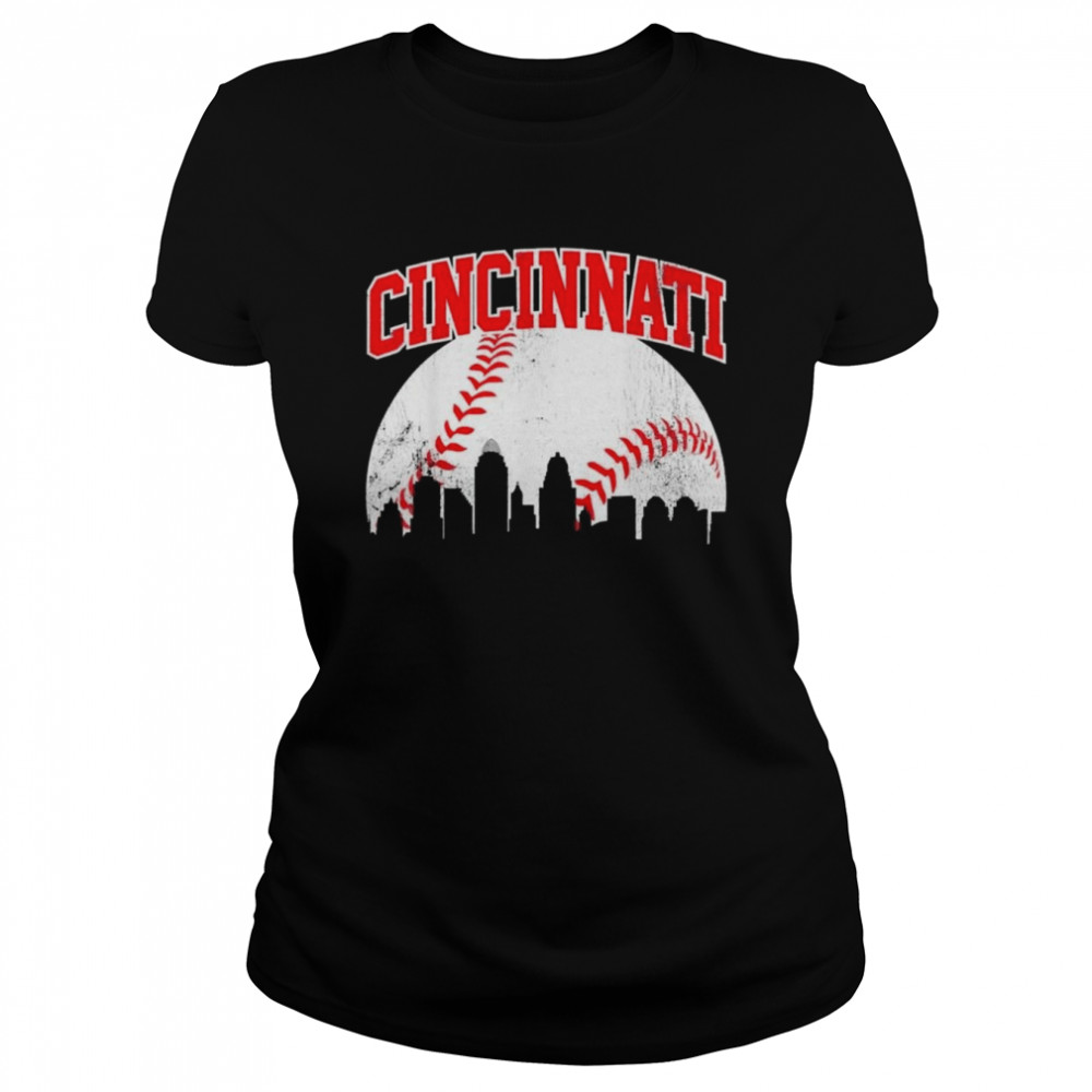 Cincinnati Baseball Skyline City Gameday Retro Vintage USA Vintage 2022 Classic Women's T-shirt