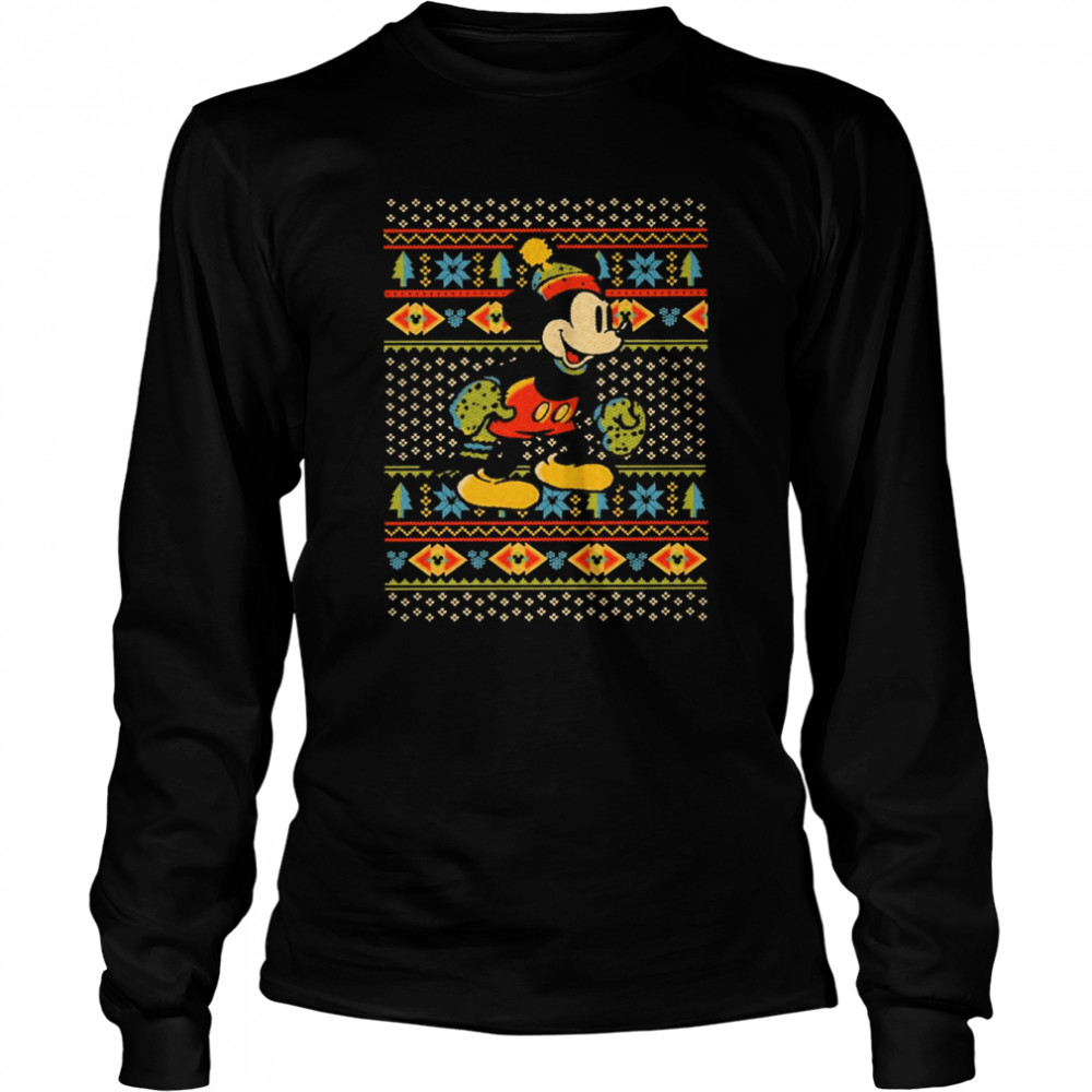Retro Mickey Mouse Ugly Christmas shirt Long Sleeved T-shirt