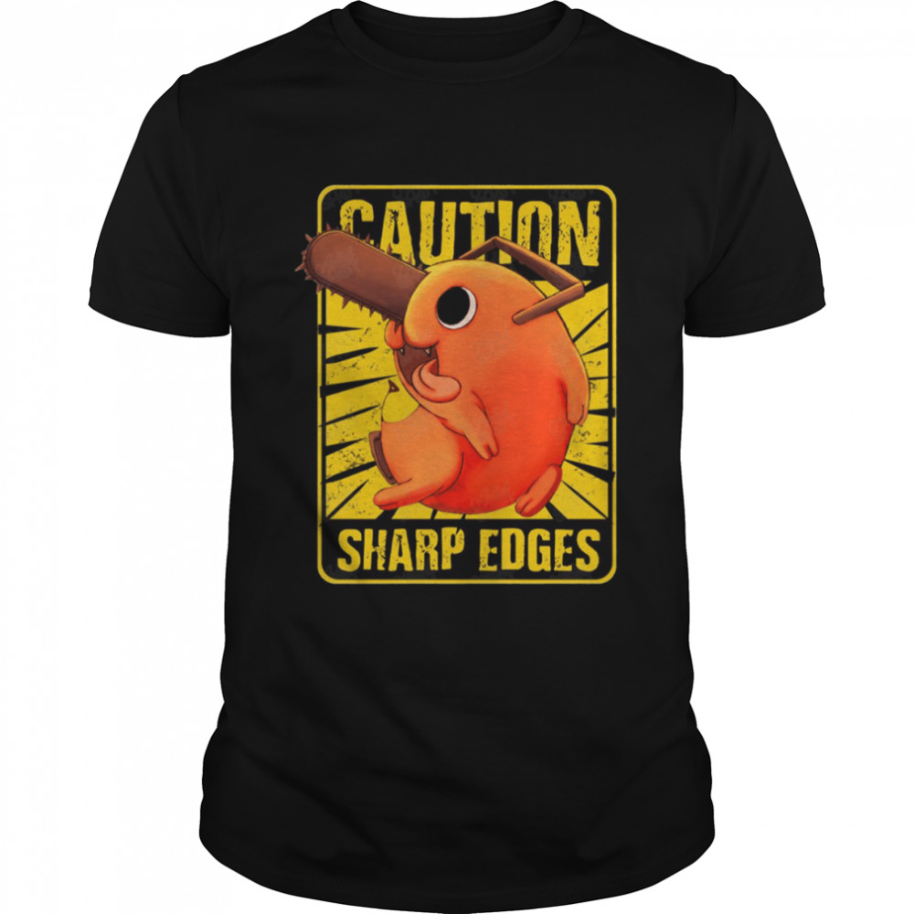 Caution Sharp Edges Pochita Chainsaw Man shirt Classic Men's T-shirt