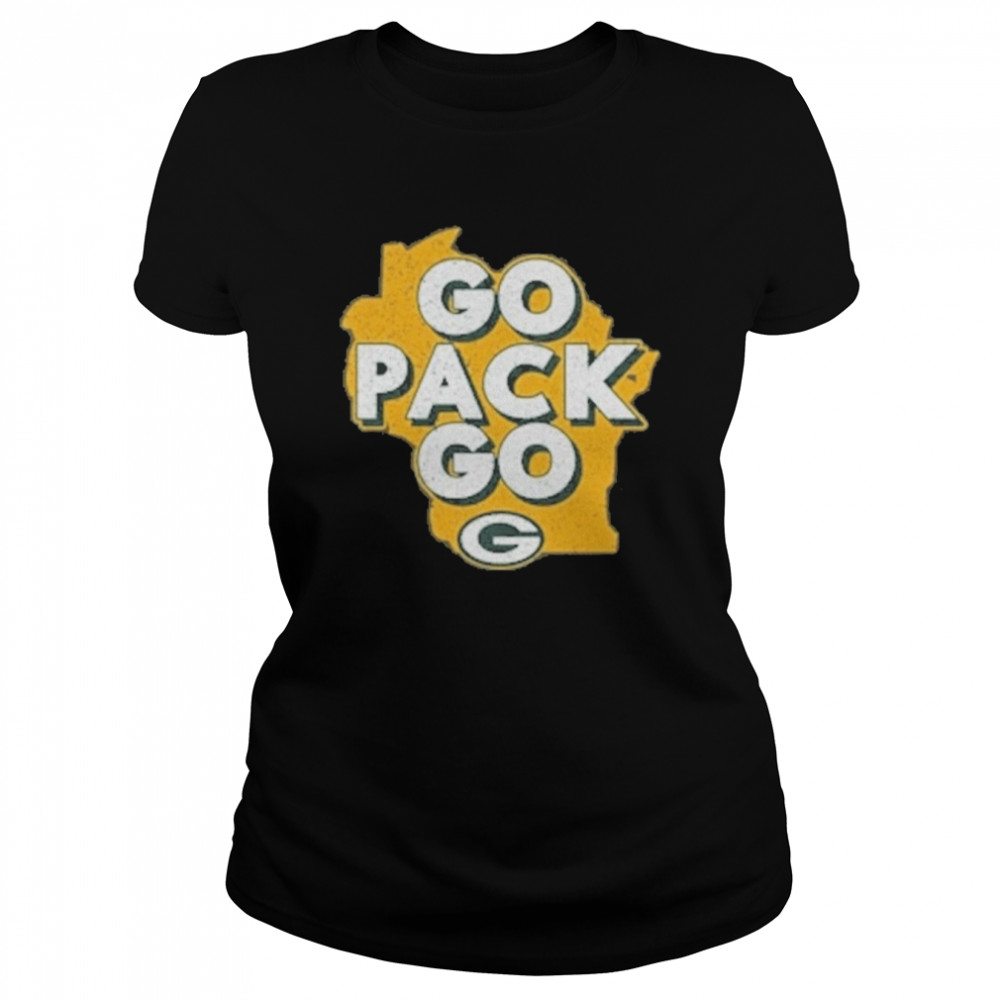 Go pack go Green Bay Packers fanatics branded passing touchdown t-shirt Classic Women's T-shirt