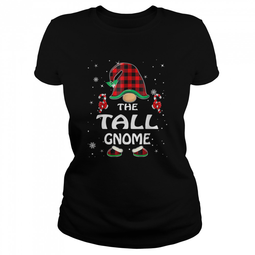 Tall Gnome Buffalo Plaid Matching Family Christmas T- Classic Women's T-shirt