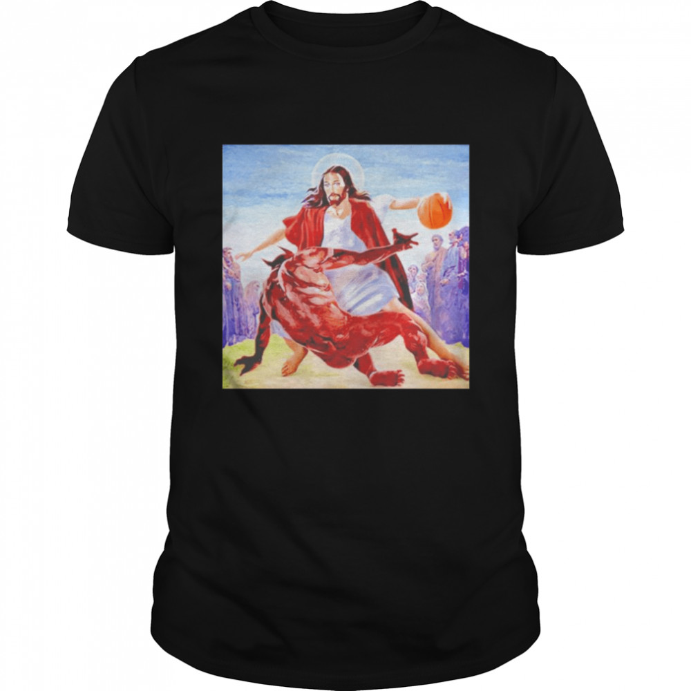 Not today Satan Jesus Crossover Basketball shirt Classic Men's T-shirt