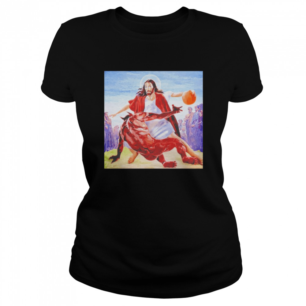 Not today Satan Jesus Crossover Basketball shirt Classic Women's T-shirt