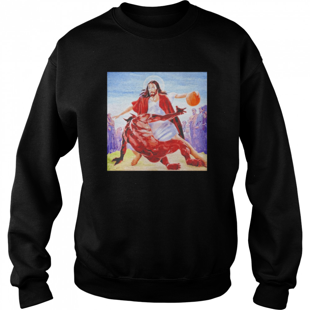 Not today Satan Jesus Crossover Basketball shirt Unisex Sweatshirt