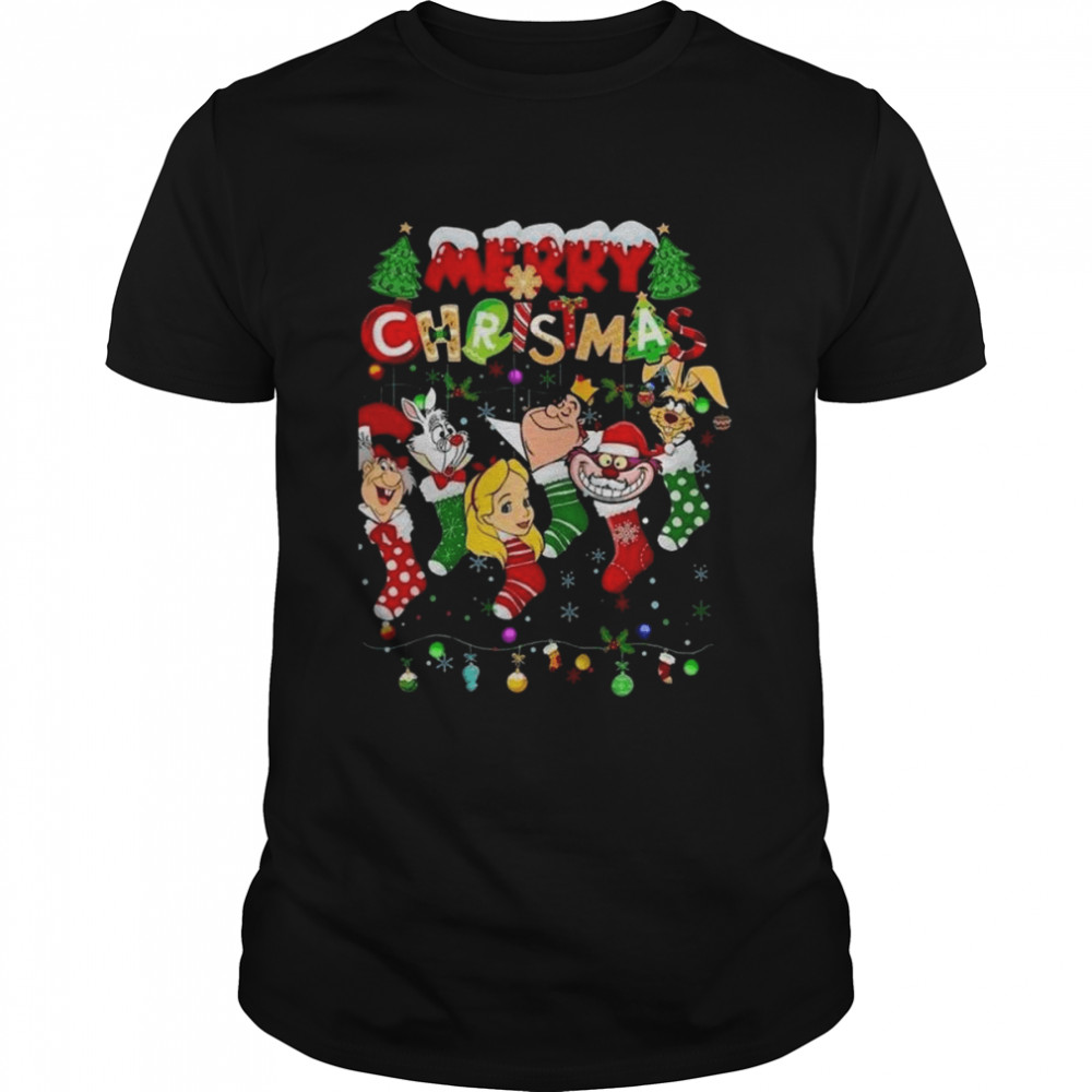 Alice In Wonderland Characters Squad Merry Christmas Socks 2022 shirt Classic Men's T-shirt