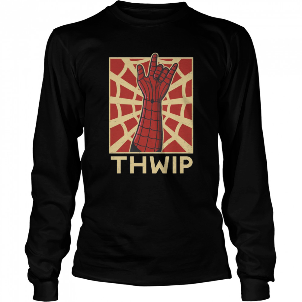 Thwip Graphic Spiderman Comic shirt Long Sleeved T-shirt