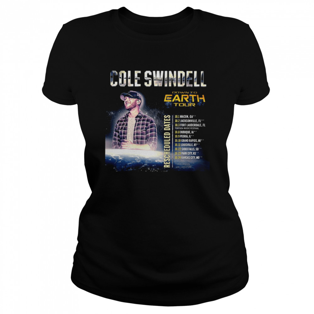 Track List Design Down To Earth Cole Swindell shirt Classic Women's T-shirt