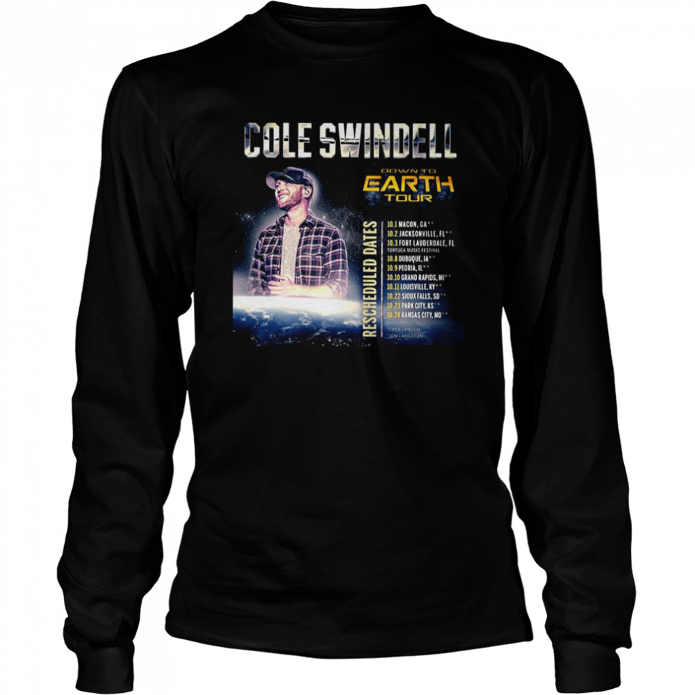 Track List Design Down To Earth Cole Swindell shirt Long Sleeved T-shirt
