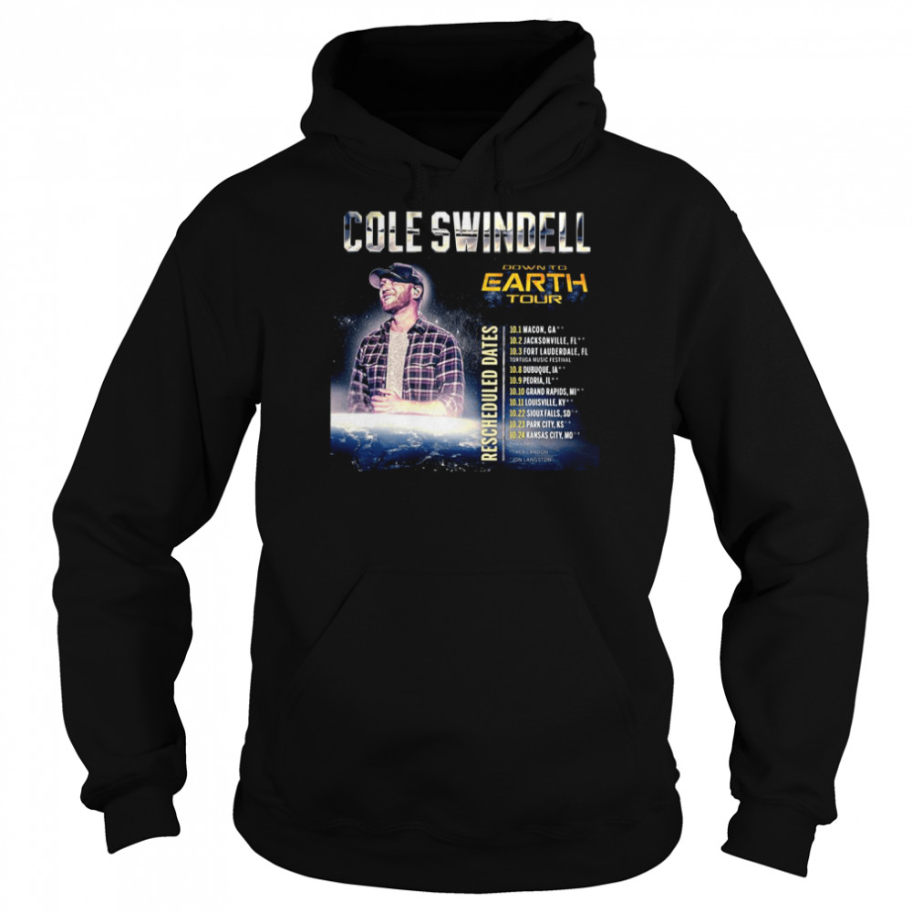 Track List Design Down To Earth Cole Swindell shirt Unisex Hoodie