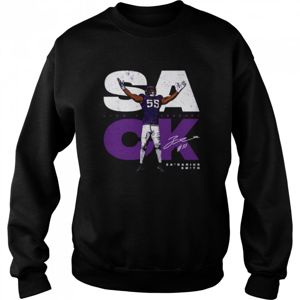 Za’Darius Smith Minnesota Vikings Sack Celebration Signature  Unisex Sweatshirt