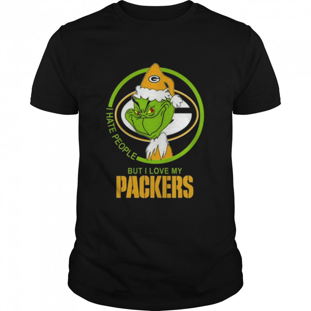 Green Bay Packers NFL Christmas Santa Grinch I Hate People But I Love My Favorite Football Team shirt