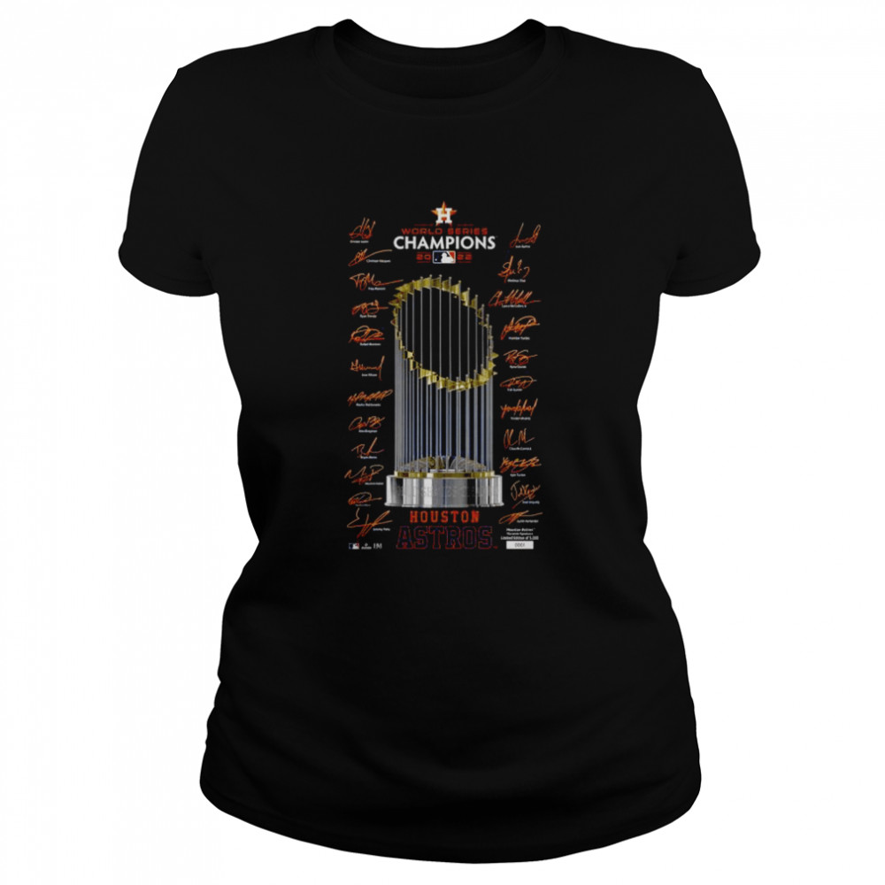 Houston Astros Trophy 2022 World Series Champions Signatures Shirt