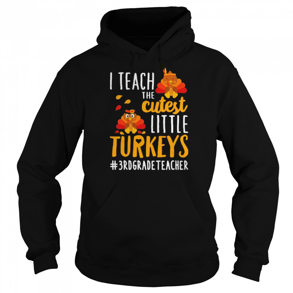 I teach the cutest little Turkeys #3rd Grade Teacher thanksgiving shirt Unisex Hoodie