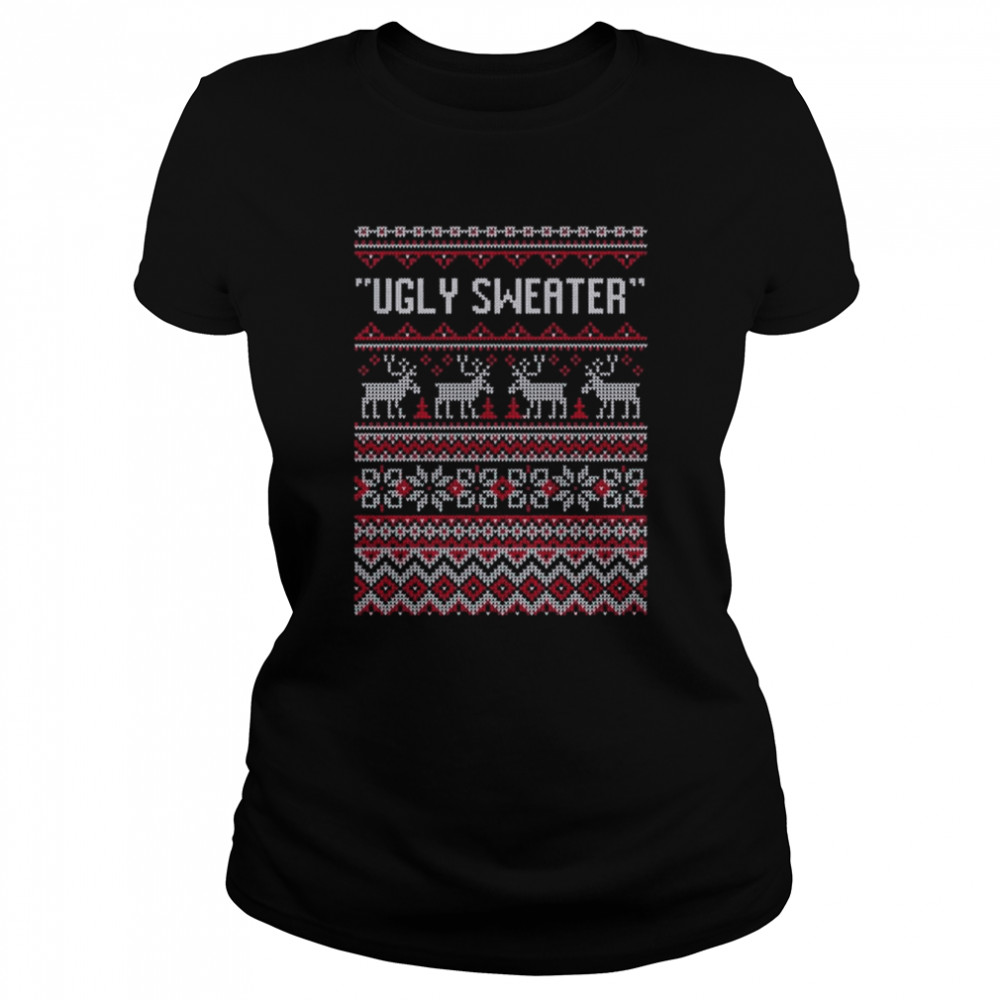 Reindeer 2022 merry ugly Christmas shirt shirt Classic Women's T-shirt