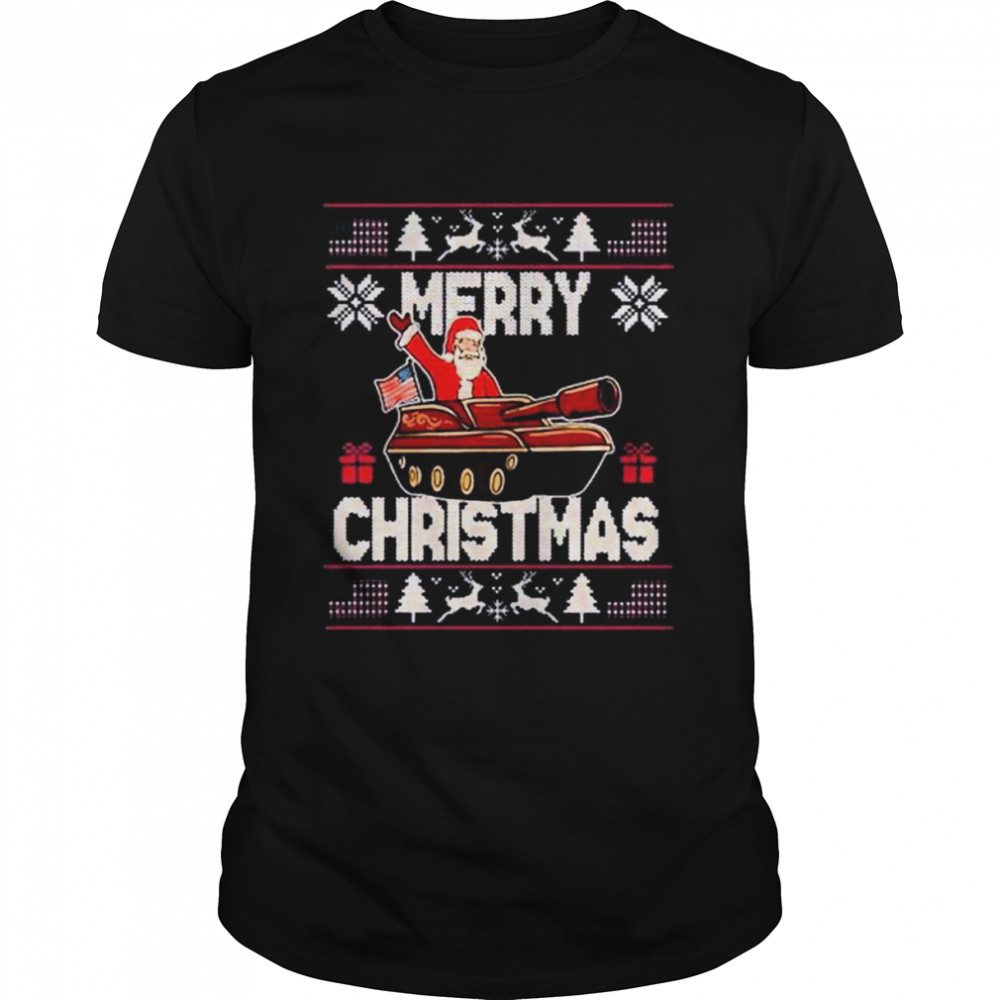 Santa claus driver tank 2022 ugly Christmas shirt