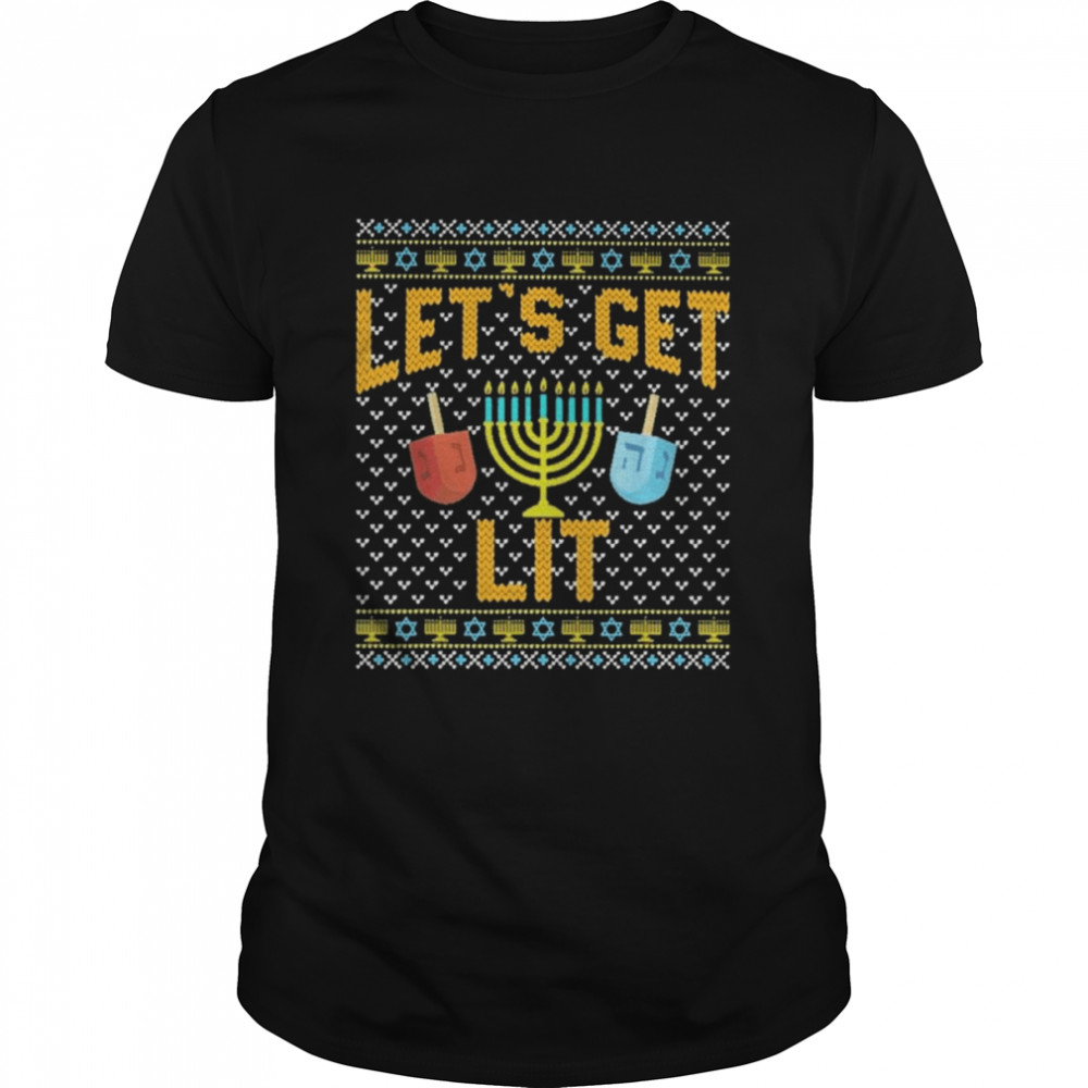 Let’s get Lit Hanukkah Ugly Christmas shirt