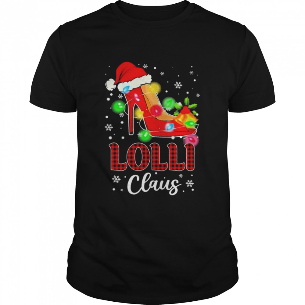 Santa High-heeled Lolli Claus Merry Christmas light shirt Classic Men's T-shirt