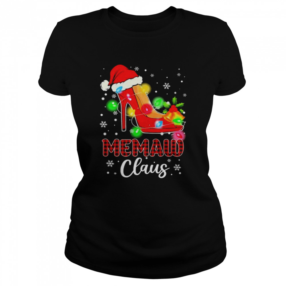 Santa High-heeled Memaw Claus Merry Christmas light shirt Classic Women's T-shirt