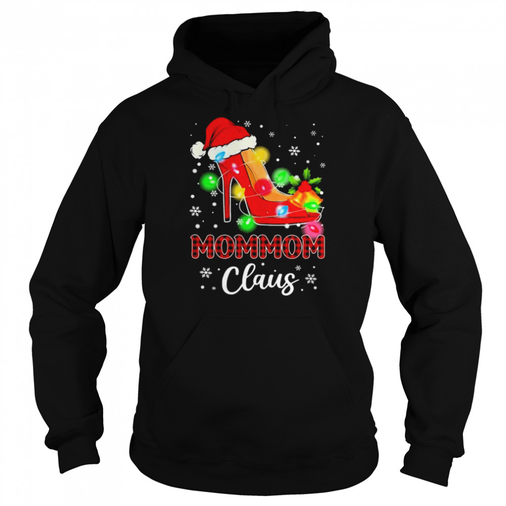 Santa High-heeled Mommom Claus Merry Christmas light shirt Unisex Hoodie
