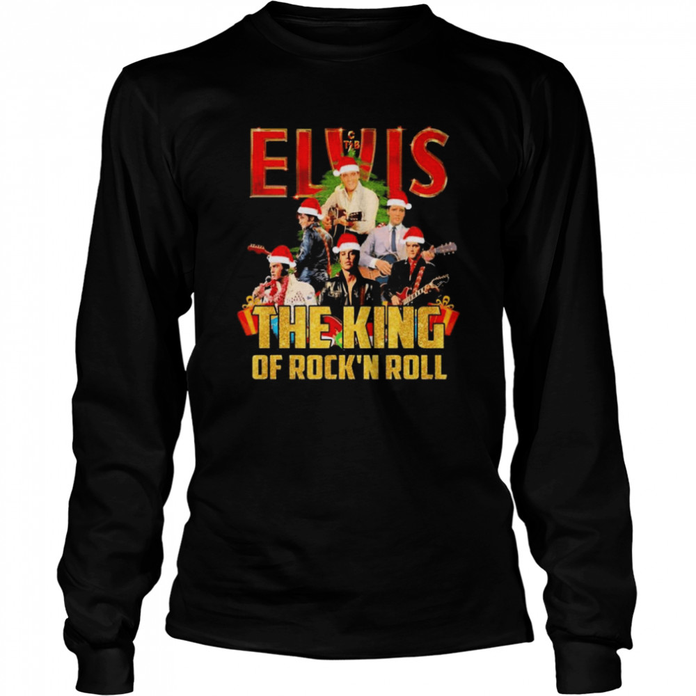 Elvis Presley The King of Rock’N Roll Merry Christmas shirt Long Sleeved T-shirt