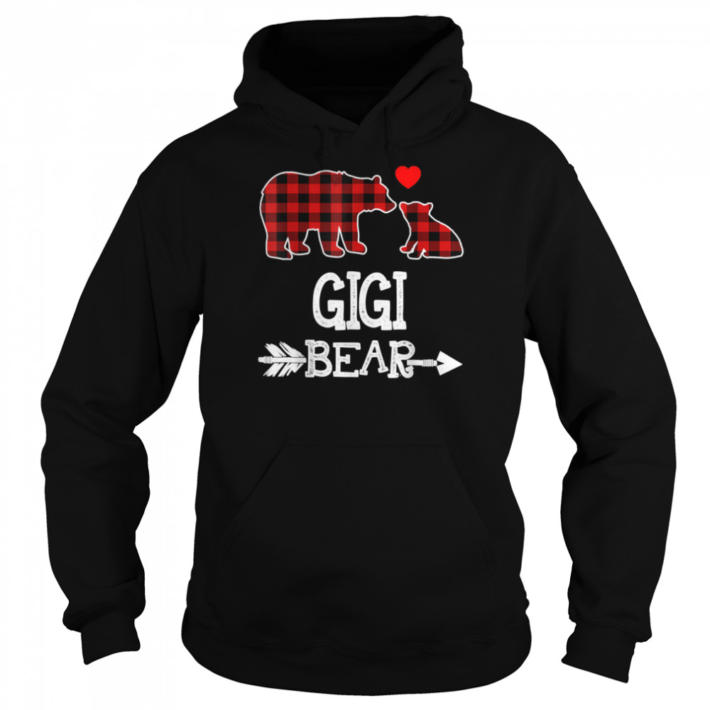 GigI bear red buffalo plaid grandma bear pajama shirt Unisex Hoodie
