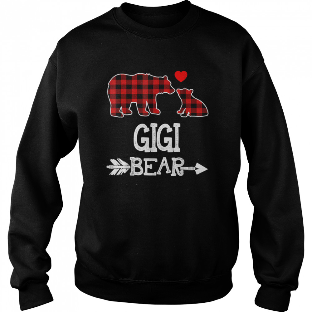 GigI bear red buffalo plaid grandma bear pajama shirt Unisex Sweatshirt